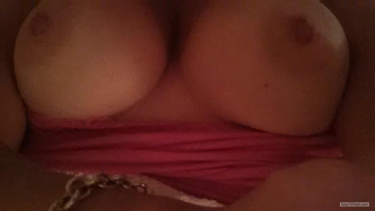 Tit Flash: My Tanlined Medium Tits (Selfie) - ToonSarah from United Kingdom